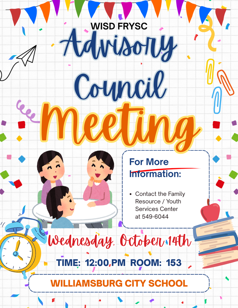 WISD FRYSC Advisory Council Meeting-October 14, 2026 @ 12:00 PM