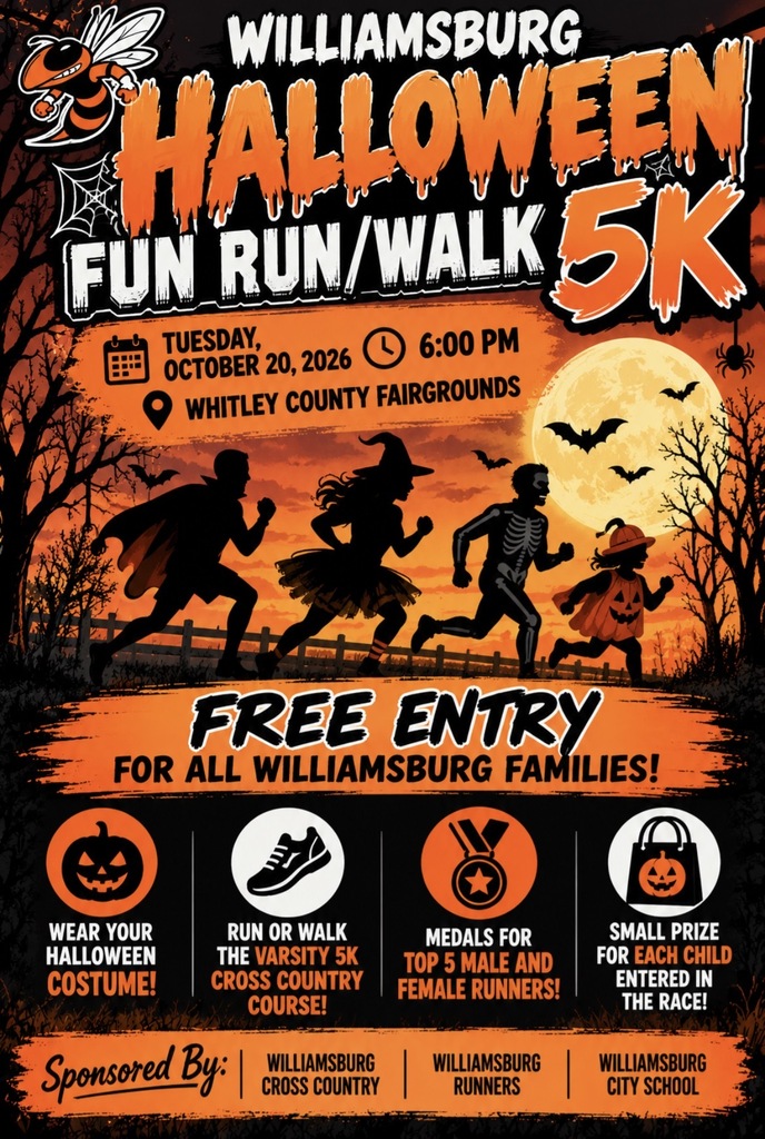 Williamsburg Halloween Fun Run/Walk 5K-October 20, 2026