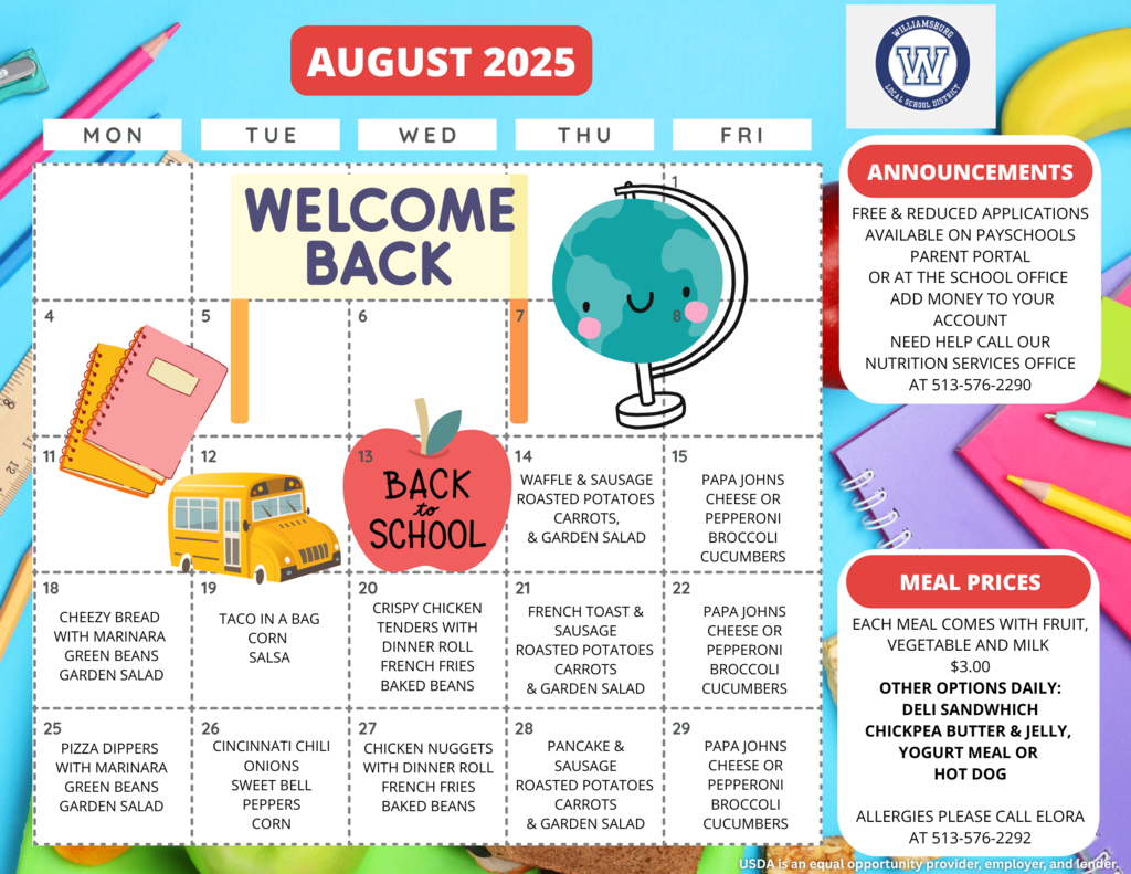 august menu