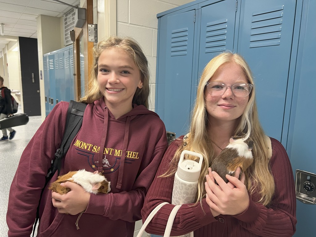 students with guinea pigs