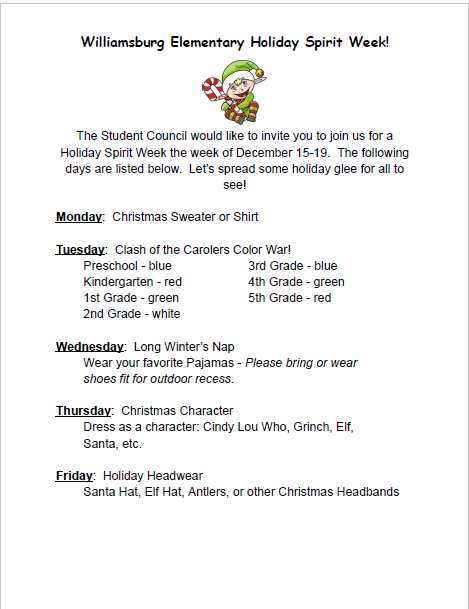 holiday spirit week