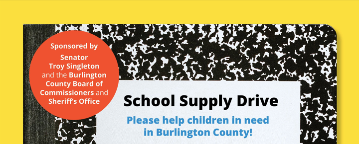 Support the Burlington County School Supply Drive Through Wednesday, August 12