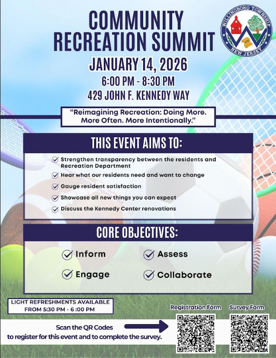 Wednesday. Jan. 14 | Willingboro Twp. Community Recreation Summit