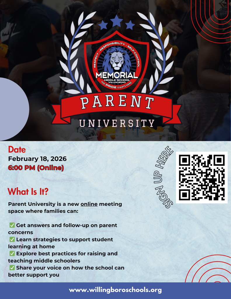 Memorial Middle School Parent University | February 18 (Online)