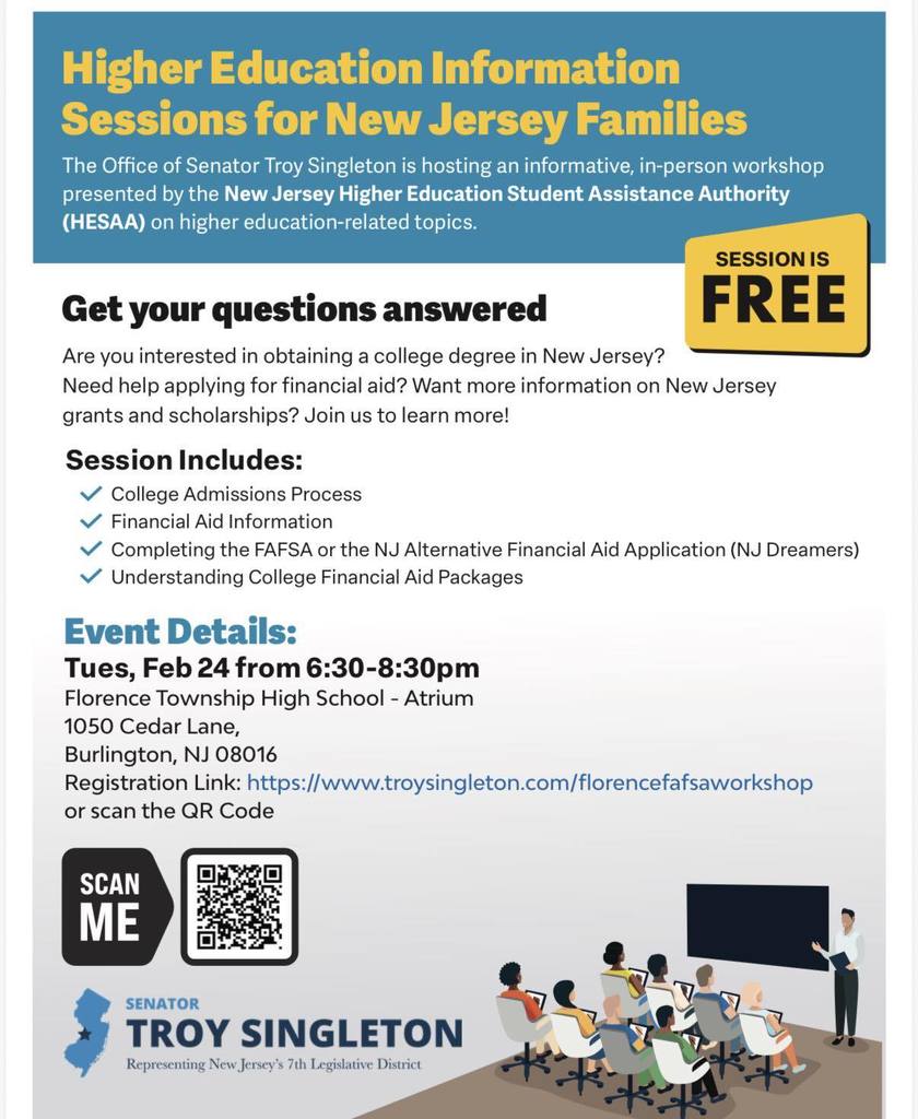 Higher Education Information Sessions | Tues. Feb 24 - 6:30 p.m. to 8:30 p.m.