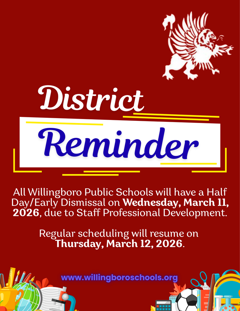 District Reminder: Half Day / Early Dismissal on Wednesday, March 11
