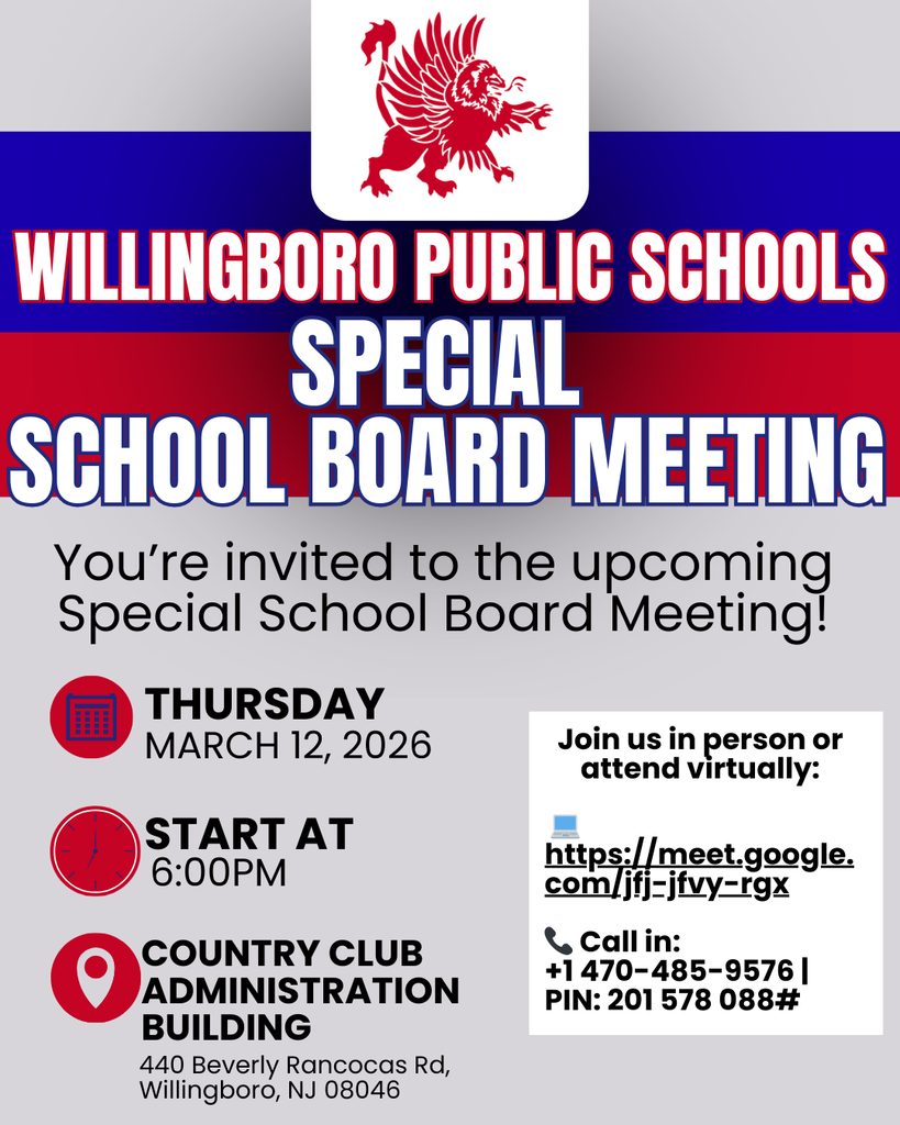 Thursday, March 12 | Special Board Meeting at 6:00 p.m.