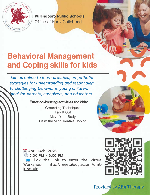 The Office of Early Childhood Presents: Behavioral Management & Coping Skills Workshop - April 14