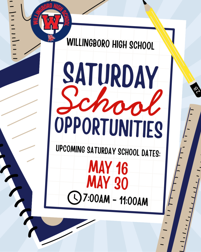 Reminder: Saturday School Opportunities – May 16 & May 30
