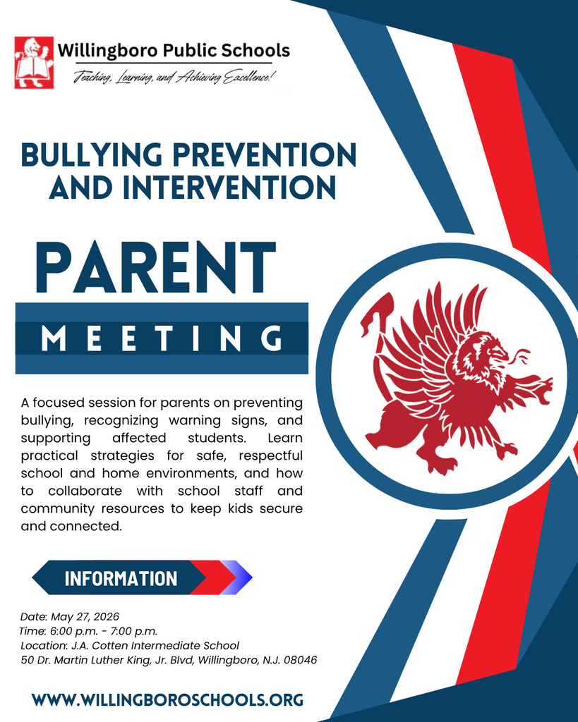 Bullying Prevention and Intervention Parent Meeting on Wednesday, May 27