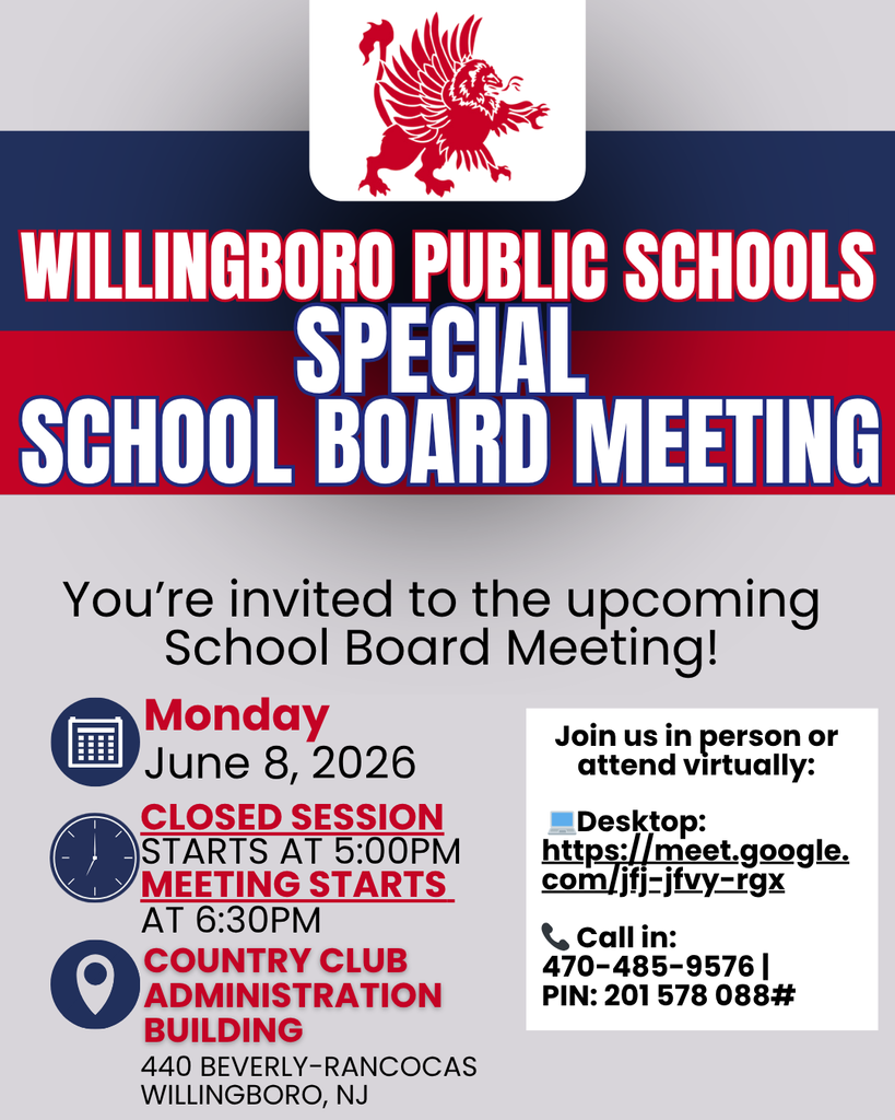 Special School Board Meeting on Monday, June 8