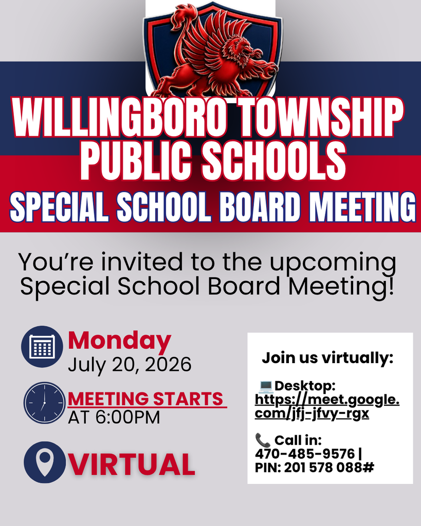 Virtual Special School Board Meeting on Monday, July 20 at 6:00 p.m.