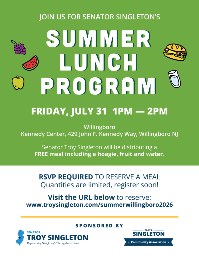 FREE Hoagies! Senator Singleton’s Summer Lunch Program is Coming to Willingboro