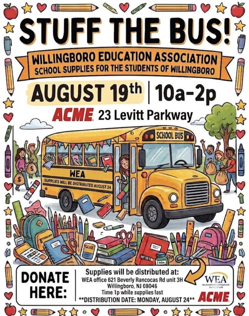 Support Willingboro Students: Donate School Supplies at the WEA Stuff the Bus Event