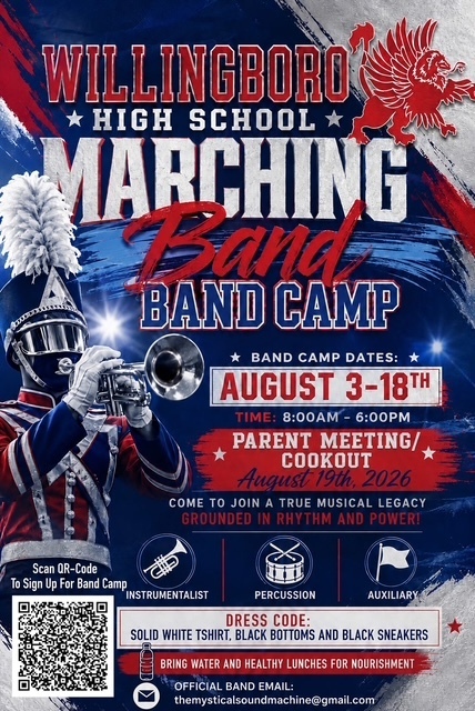 Register Today for the Willingboro High School Marching Band Camp
