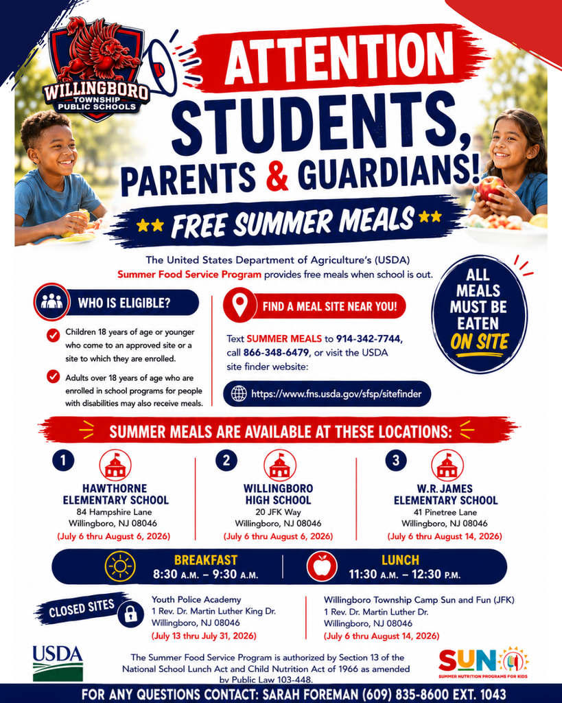 Free Summer Meals Available for Students Through Friday, August 14