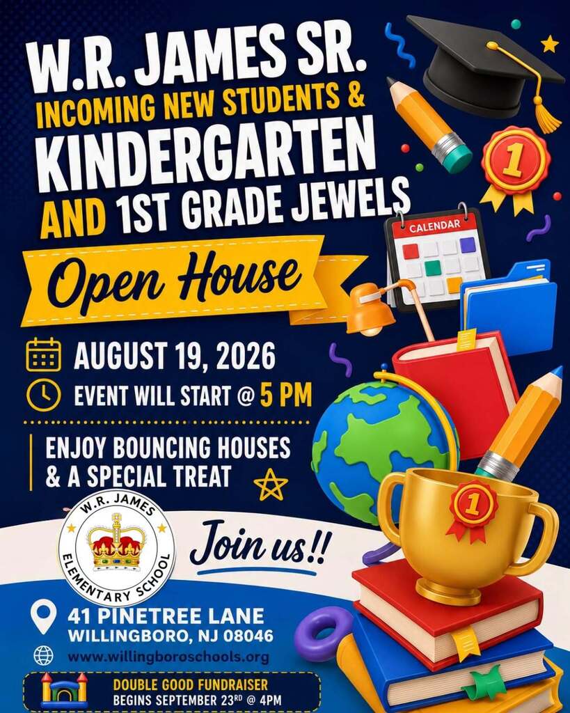W.R. James Open House for New Students, Kindergarten & 1st Grade – August 19