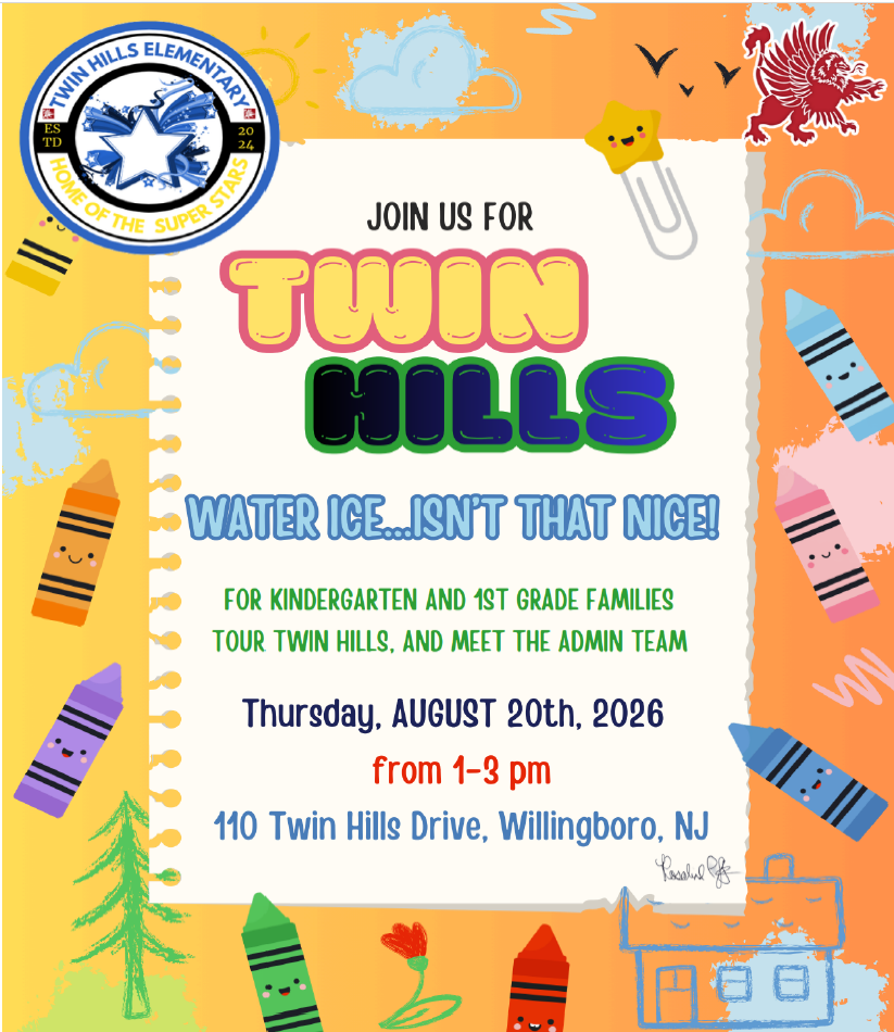 Kindergarten & 1st Grade Families: Join Us for Water Ice at Twin Hills!