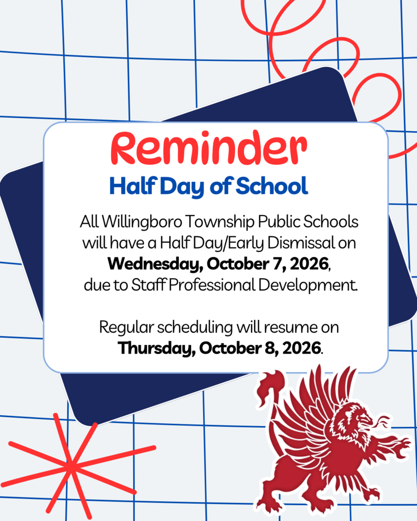 Reminder: Half Day/Early Dismissal – Wednesday, October 7