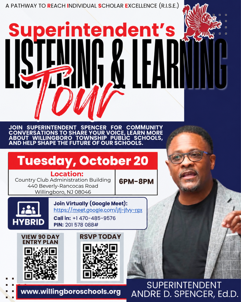 Superintendent Listening and Learning Tour | Tuesday, October 20 | 6:00 p.m. to 8:00 p.m.