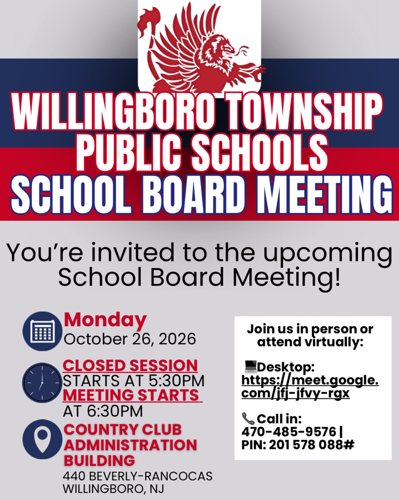 Willingboro Township Public Schools Board Meeting – October 26, 2026