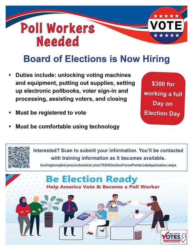 Burlington County Board of Elections is Hiring Poll Workers