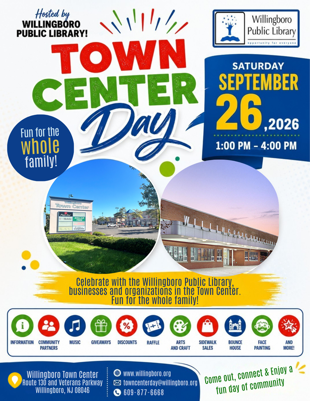 Celebrate Town Center Day with the Willingboro Public Library – September 26