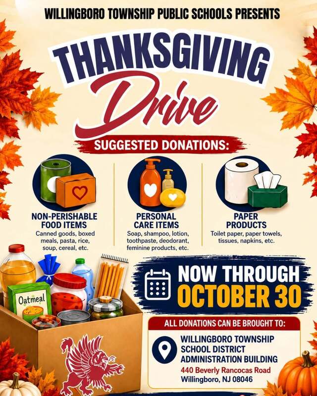 Thanksgiving Donation Drive through October 30, 2026