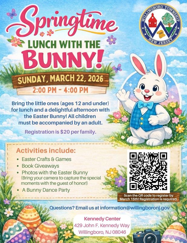 Willingboro Twp. Springtime Lunch with the Bunny | 3.22.26