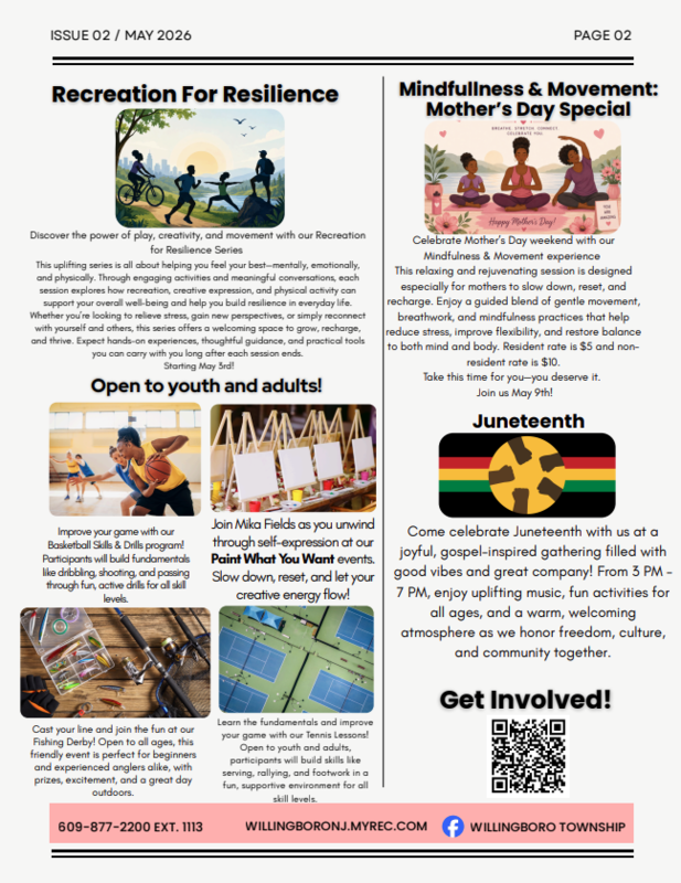 Willingboro Township Rec. Department Newsletter | April 2026