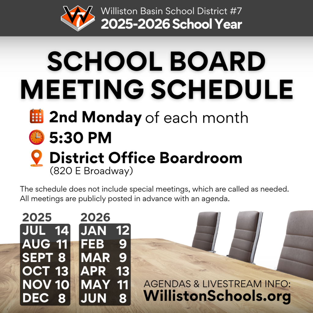 School Board Meeting Schedule 2025-2026 School Year
