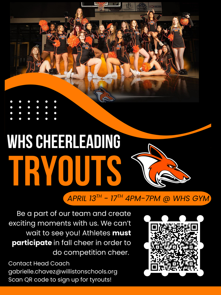 Black and Orange Minimalist Cheerleading Tryouts Poster