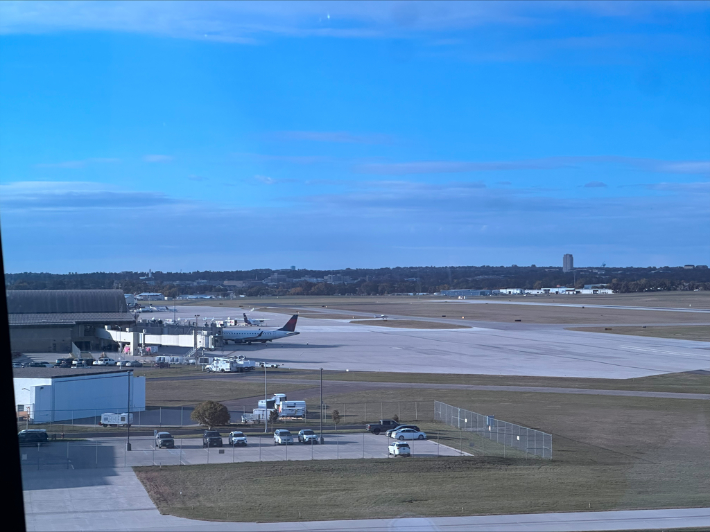 view from air traffic control tower at Bismarck Airport