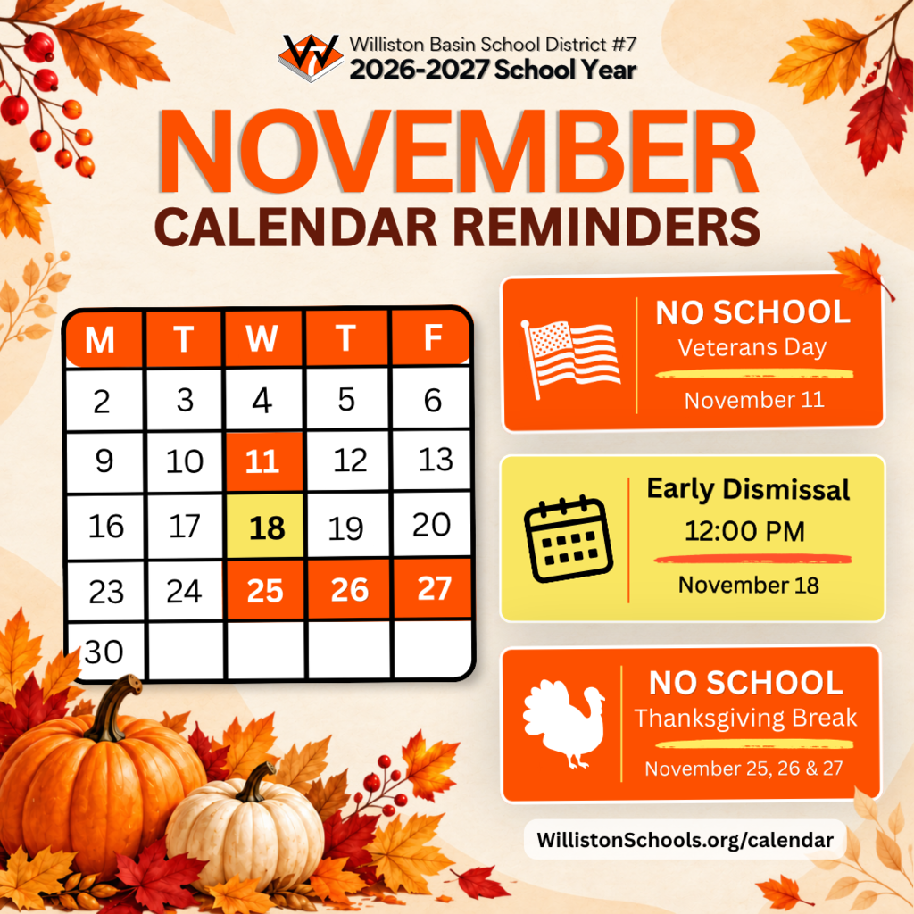 November Calendar Reminders