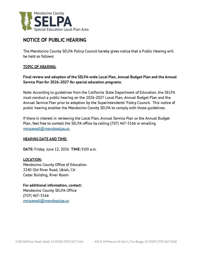 Public Hearing Notice