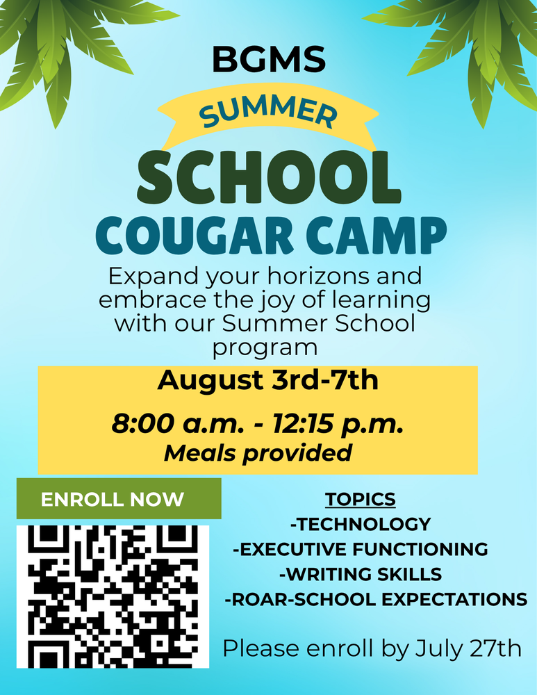 6th Grade Cougar Camp Flyer