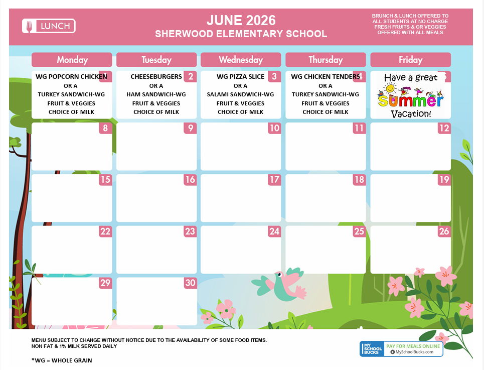 June Lunch Menu