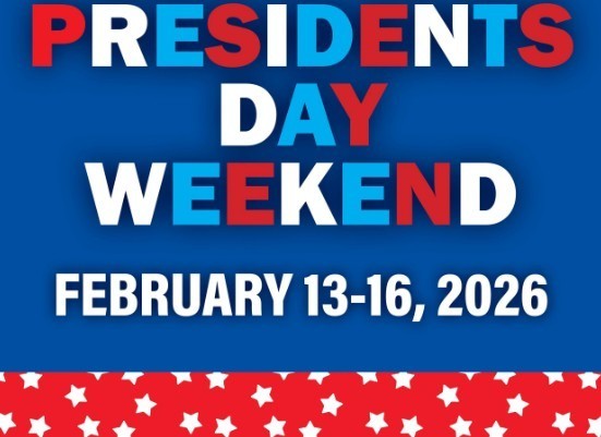 Presidents' Day Weekend: No School for Students or Staff on Feb 13 & Feb 16.