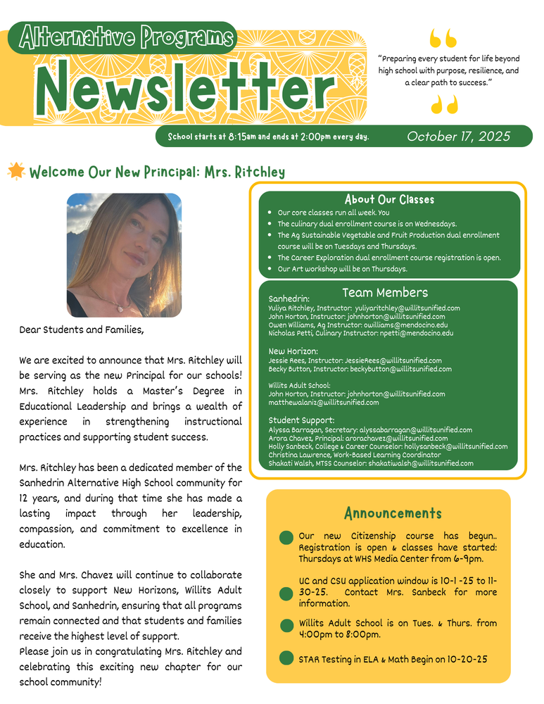 Alternative Programs Newsletter