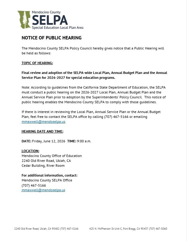 Mendocino County SELPA Policy Council