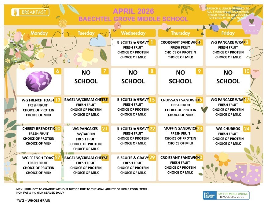 April Breakfast Menu