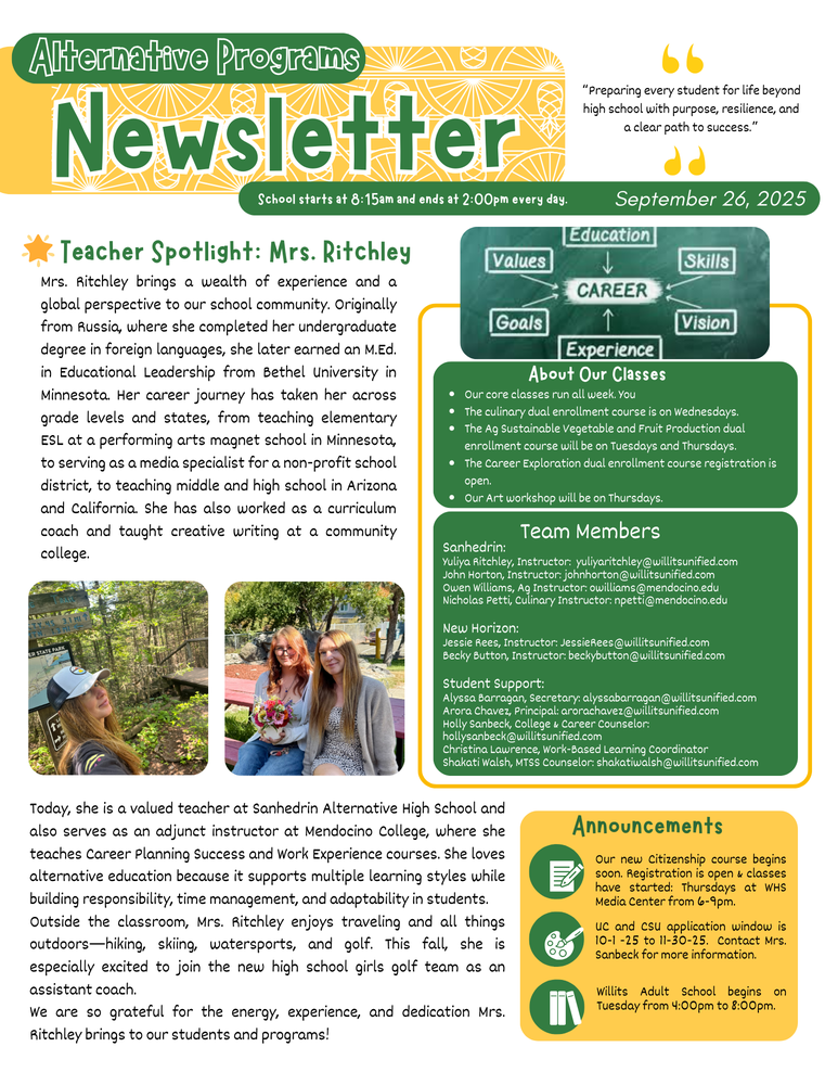 Alternative Programs Newsletter