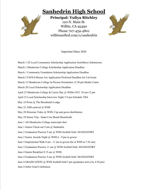 Important Dates