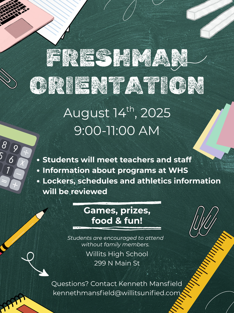 Freshman Orientation August 14th