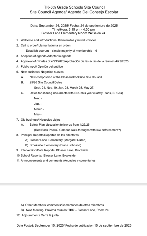 agenda
