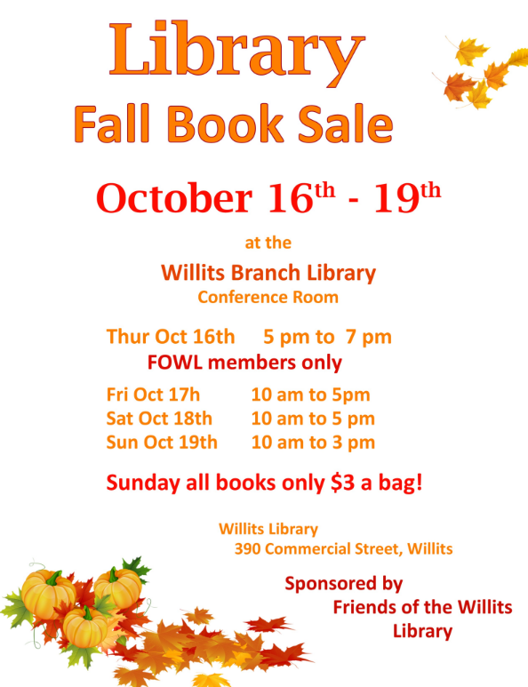 Willits Branch Library book sale