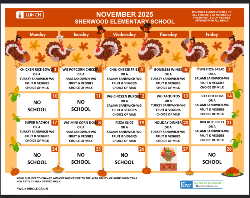 November  Lunch Menu