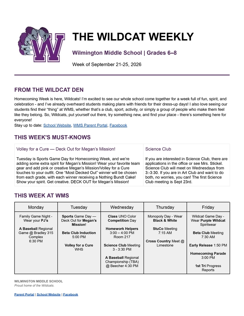 wildcat weekly page 1