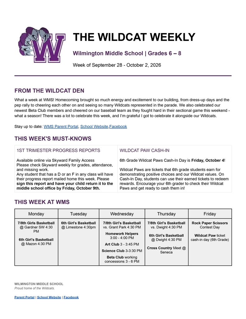 wildcat weekly page 1