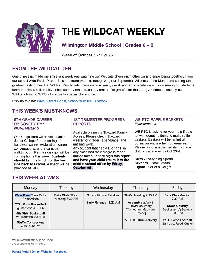 wildcat weekly page 1